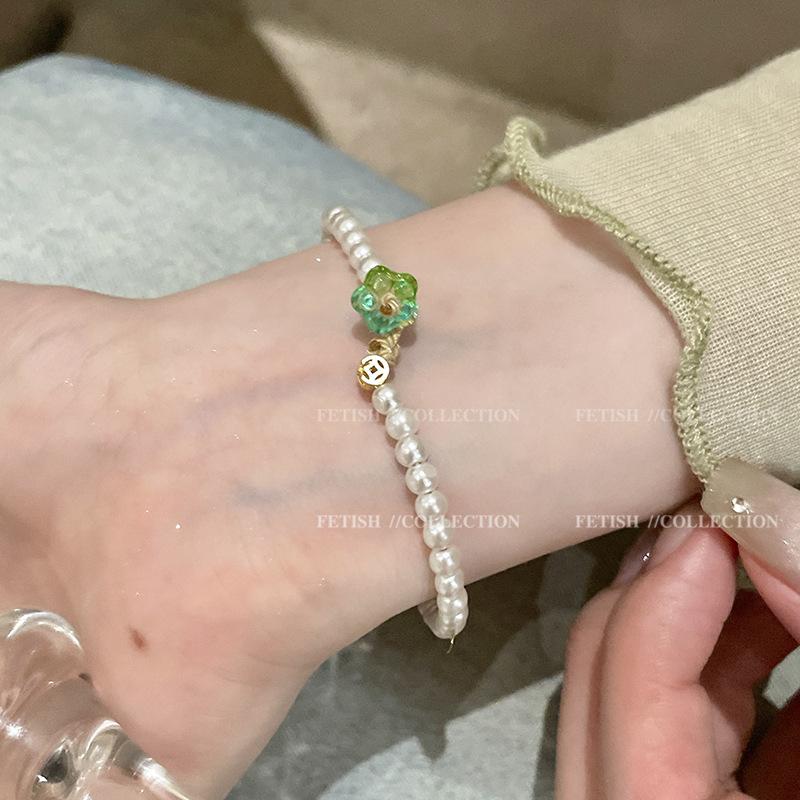 Жемчужный цветочный браслет женский ретро темпераментный браслет из бусин высококачественное изысканное ручное украшение