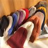 Hat Women's Autumn and Winter Versatile Solid Color Casual Student Knitted Wool Hat New Thermal Hat