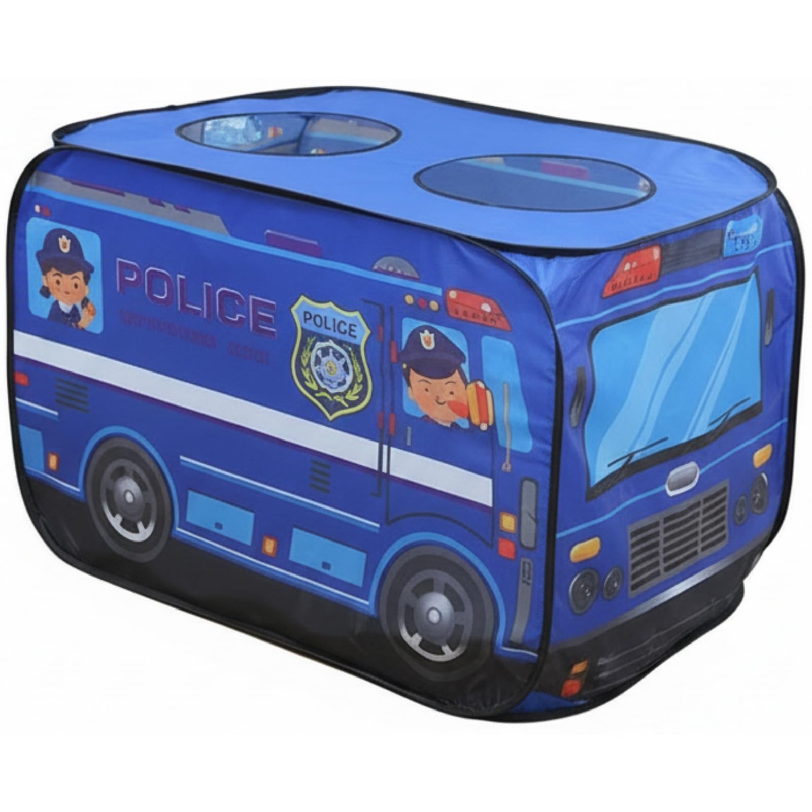 

cocoriko Kids Tent, One-Touch Closure with Storage Bag, Ball Pool, Playhouse, Foldable Indoor Play Tent (Police Car)