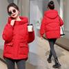 Short Cotton Jacket Women's 2025 New Korean Version of the Hood, New Plus-size Loose Padded Jacket, Winter Down Padded Jacket