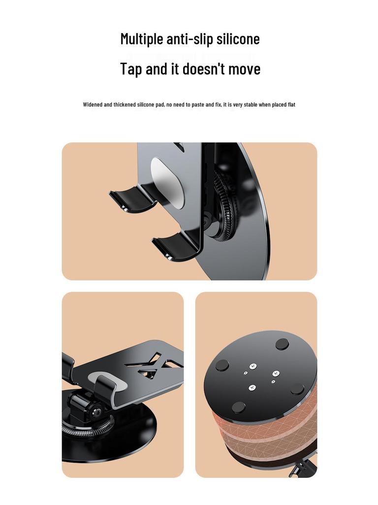 360° Rotating All-Metal Phone Holder with Three-Axis Adjustment for Tablets and Phones
