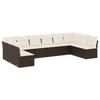 Vidaxl 10-Cz. Garden Furniture Set With Cushions, Brown Polyrattan