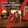 Love Letter Sculpture Decor Heart Photo Stand with Embossed LOVE Letters, 3D Printed Vertical Slot Postcard Storage Picture Holder, Romantic Tabletop