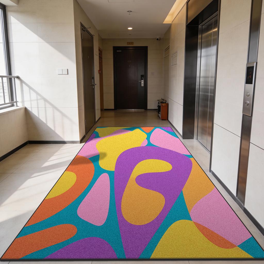 Modern Abstract Dopamine Style Entryway Carpet Fashion Decoration Foldable Washable Door Mat Home Living Room Non-slip Large Rug