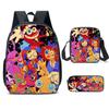 Kids School Backpack Set With Pencil Case Crossbody Bag - Cute Cartoon Print Oxford Fabric Lightweight Breathable Grades