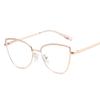 Metal Frame Cat Eye Eyeglass Diamond Bordered Anti Blue Light Glasses Fashionable Vintage Women Eyewear