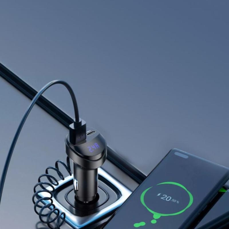 USB Car Chargers With Double Ports Intelligent Current Detection And Overcharge Protection Ideal For Commuters Travelers