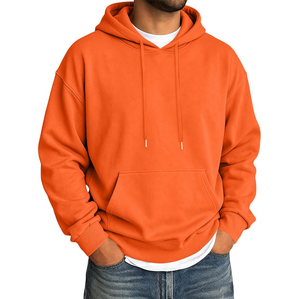 Men's Casual Color Hoodie for Winter Everyday Wear