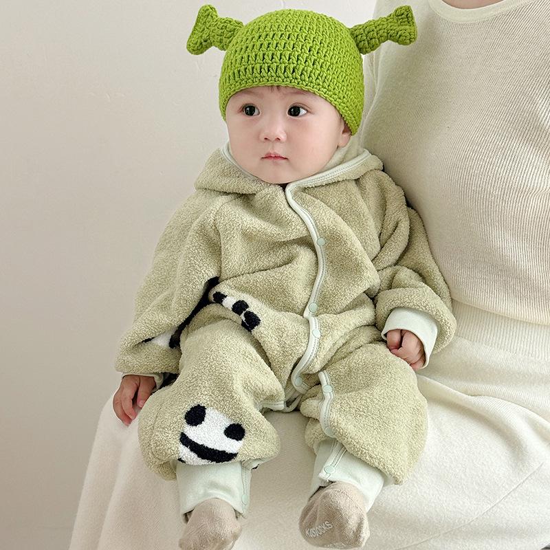 

Jingqi Newborn Thickened Cotton-Padded Velvet Romper - Warm Autumn/Winter Outerwear 90cm