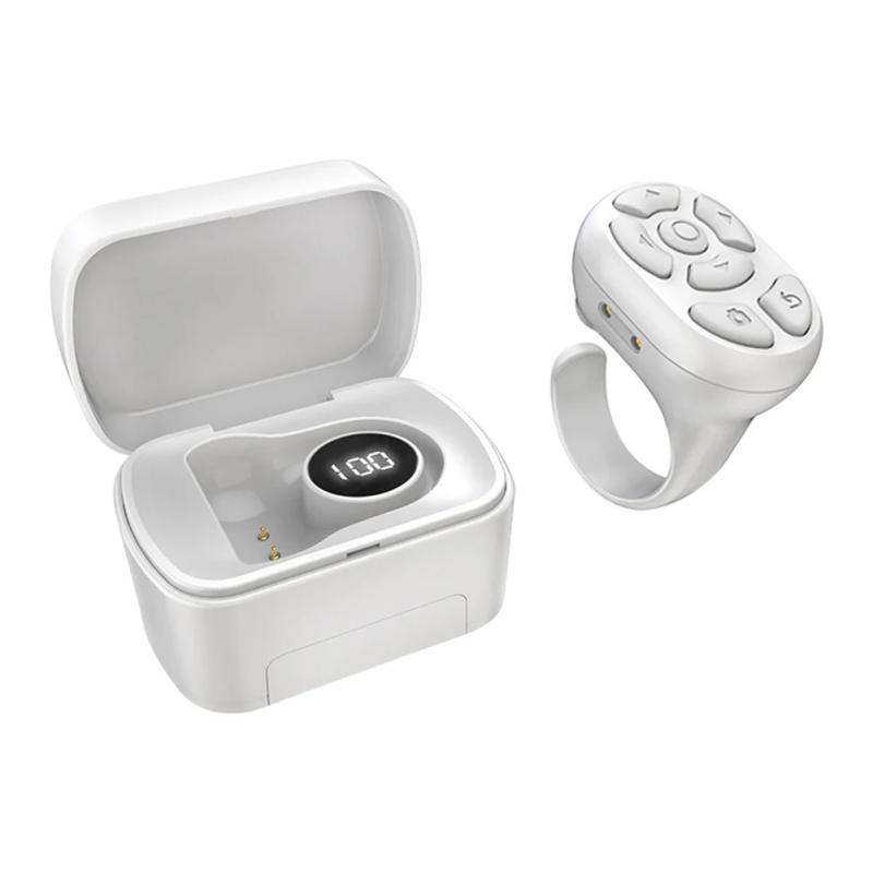 

Пульт дистанционного управления, совместимый с TikTok, прокручивающее кольцо, перелистывание страниц, фотосъемка, видеозапись, пульт дистанционного управления белый