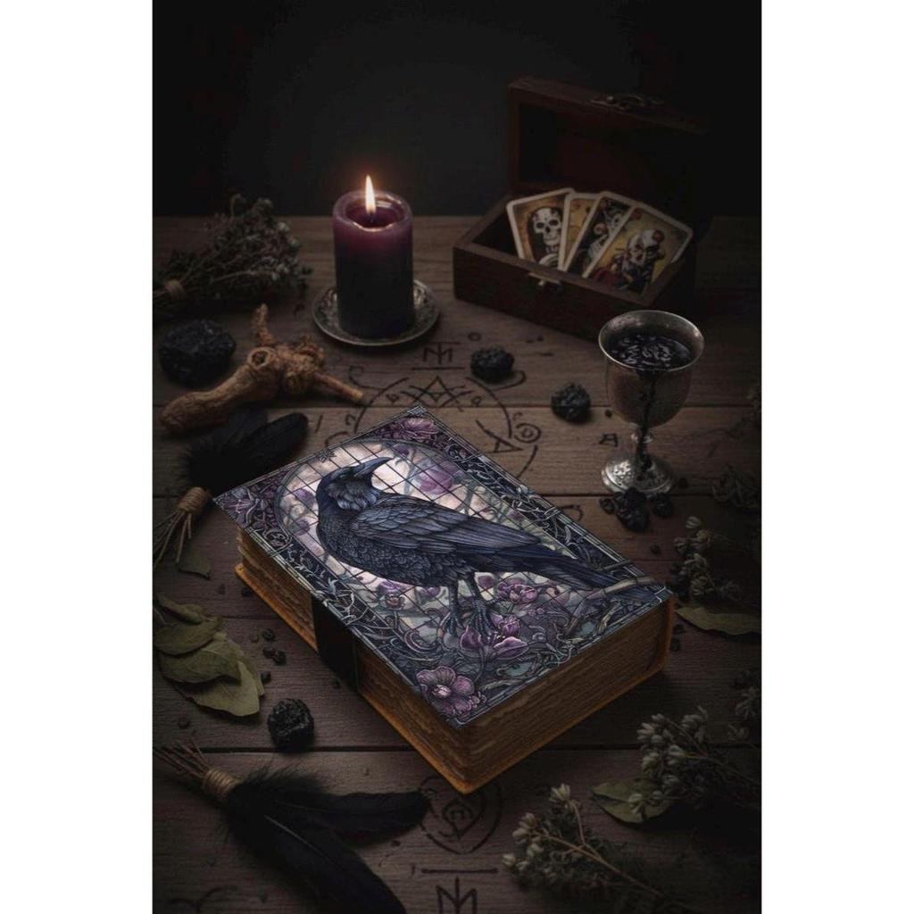 Lederjournal Gothic Grimoire Buch der Schatten Vintage Grimoire Journal Hexerei Magie Journal Rabe Geschenke für Halloween