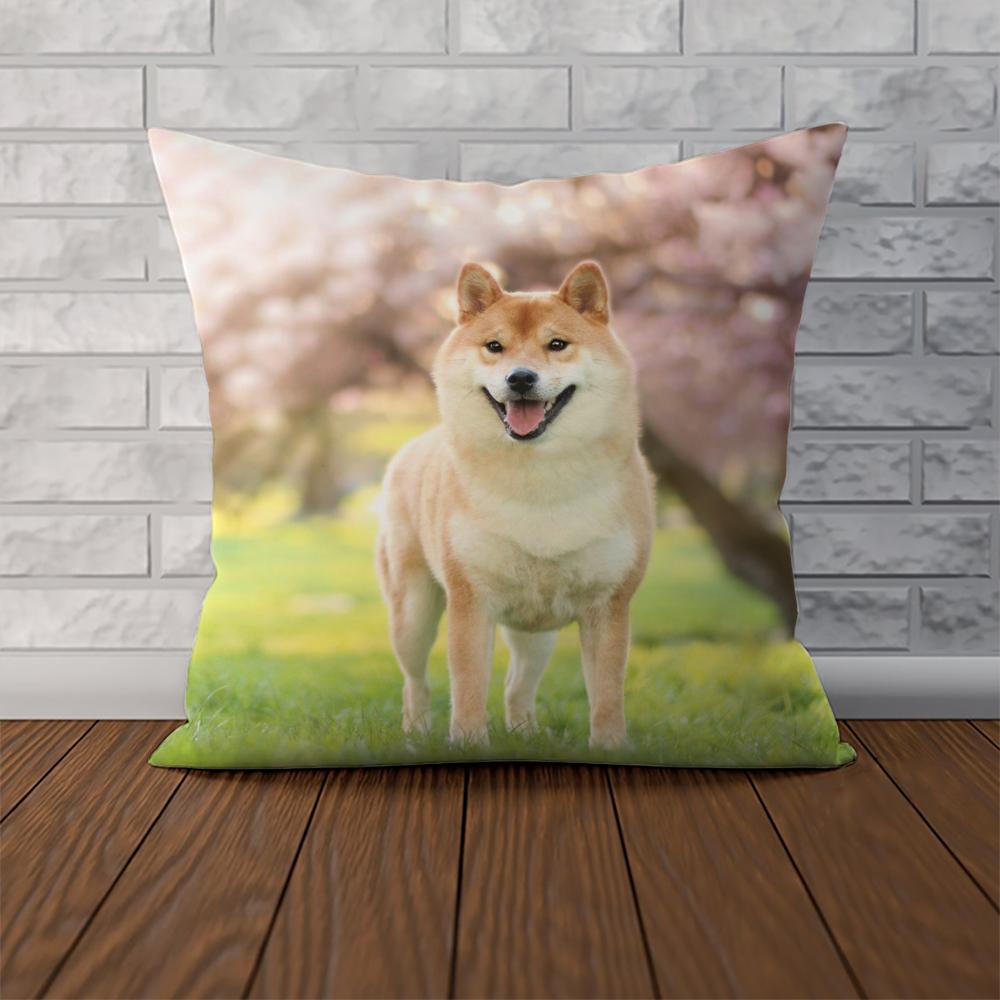 Shiba Inu Pillow Case For Car Sofa Decorative Home Doublesided Print Plush Square Throw Pillow Cushion Cover