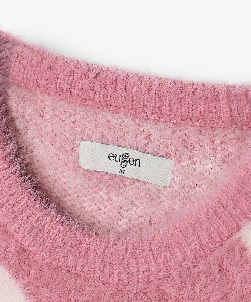 Yujen Soft Hairy Round Knit_Wave Pink