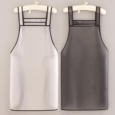 Grembiule da cucina con spalline larghe, grande tasca, senza maniche, design con lacci, grembiule da cucina resistente all'olio e lavabile per ristorante