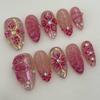 30 Tablets With Diamond Handmade Summer 3D Nails Waterproof Wearable Manicure Jelly Gel Fake Nails Full Cover Reusable
