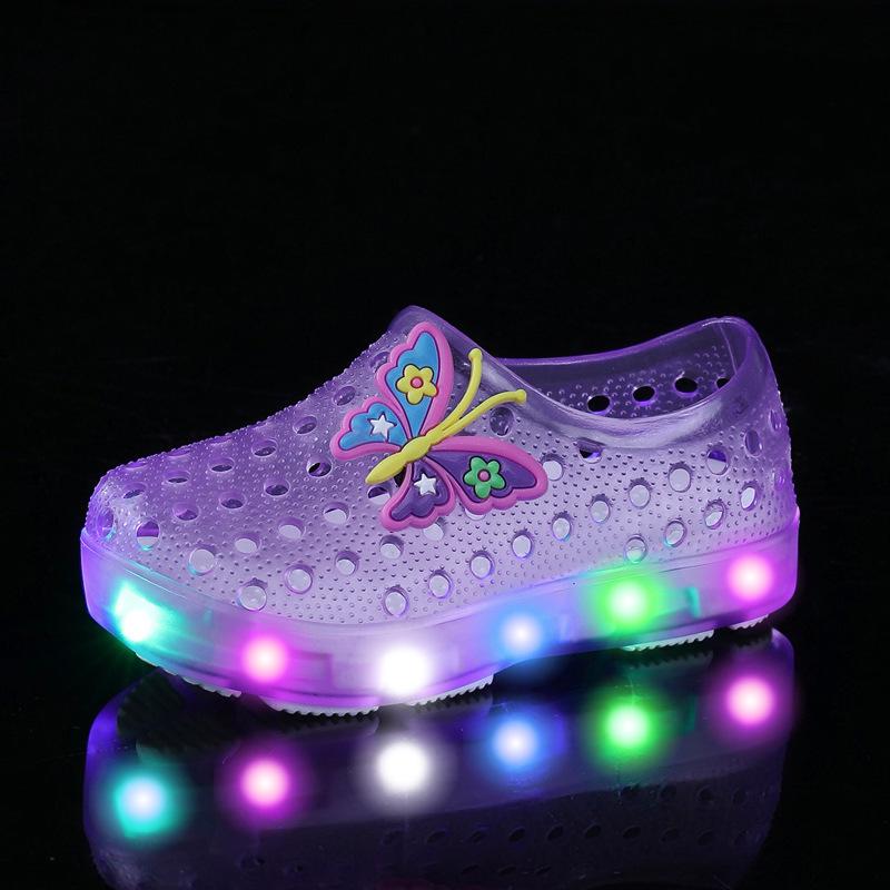 Children's LED Flashing Light-Up Summer Garden Sandals for Toddlers