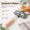 Double Sided Heating Sandwich Maker Die Cast Aluminum Panini Press  Home Kitchen Camping