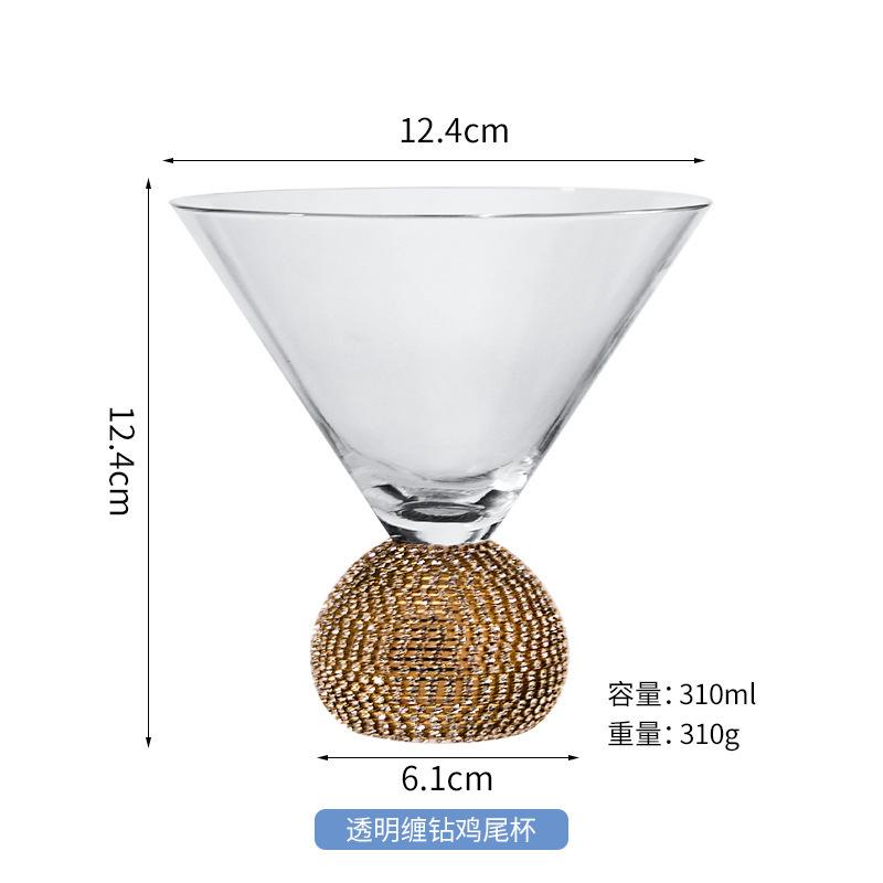 Light luxury European diamond glass wine glass, high value, diamond-wrapped red wines pirit cup, high-end whisky