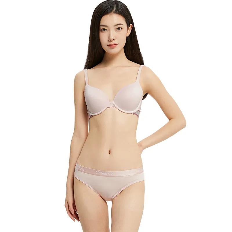 Calvin Klein Solid Color Letter Logo Waistband Sexy Close-fitting Women's Briefs, 3-Pack