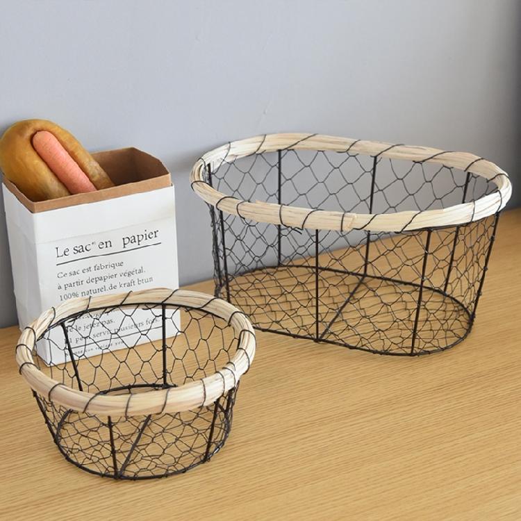 Round/Oval Shaped Wire Basket Space Saving Basket Fruit Holder Decorative Food Storage Solution Kitchen Accessory
