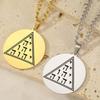 Dawapara YHWH Triangle Tetragrammaton Pendant Hebrew Tetractys Yahweh Jehovah YHVH Necklace Stainless Steel Jewelry