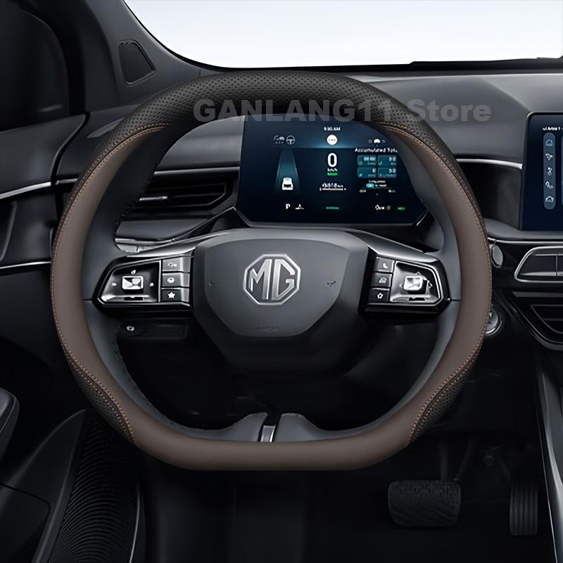 

Leather Car Steering Wheel Cover For All new MG 3 MG3 ES5 HS 2024 2025 ultra-thin Auto interior mg zs hybrid 2025 accessories