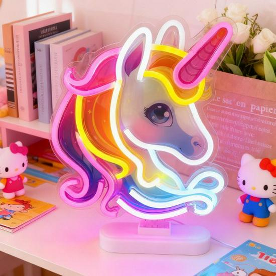 Creative Unicorn LED Neon Night Light - Perfect for Bedroom Ambiance