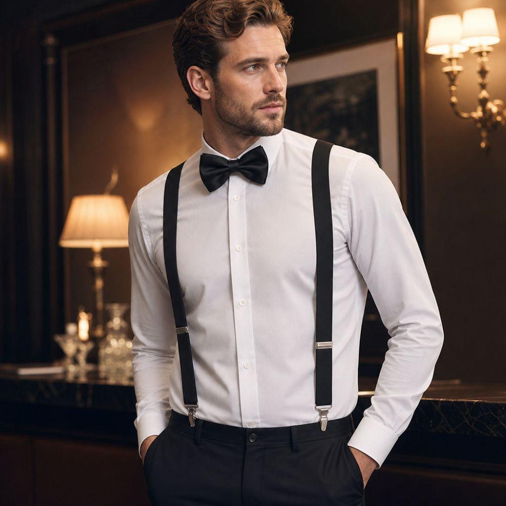 Tirantes Fuertes de Metal Set de Pajarita Ajustables Tirantes para Adultos Nuevos Tirantes para Adultos Hombres Mujeres