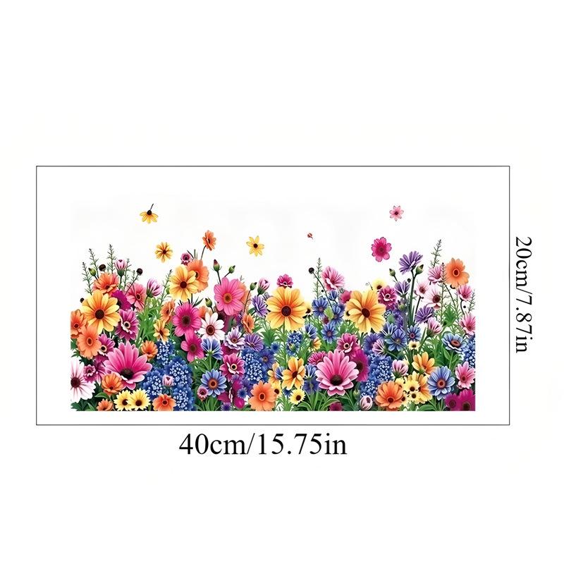

TEMU Flower & Grass Cartoon Car Fuel Cap Sticker Decoration 40x20 cm
