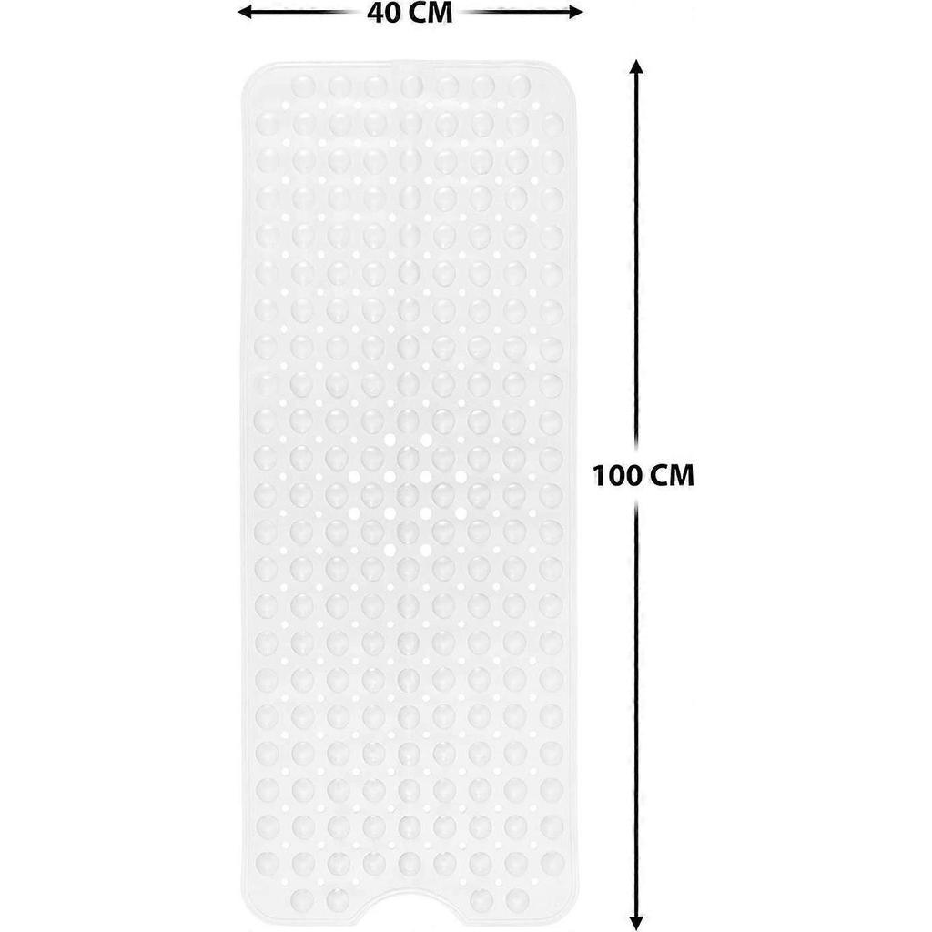 Kongqtee Bathtub Mat Non Slip  100 x 40 CM Non Slip Bath Mat  Easy Clean Non Slip Shower Mats  Sturdy Suction Cup Attaching  Comfortable for Feet  Dra