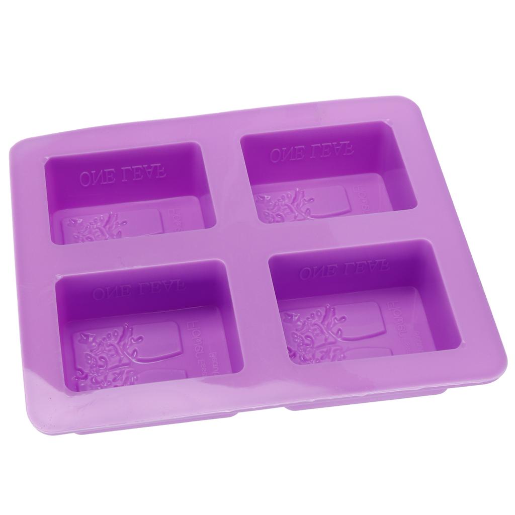 4Gird Purple Silicone HandMade Soap Mold High Temperature Resistant DIY Cake Mold for Baking