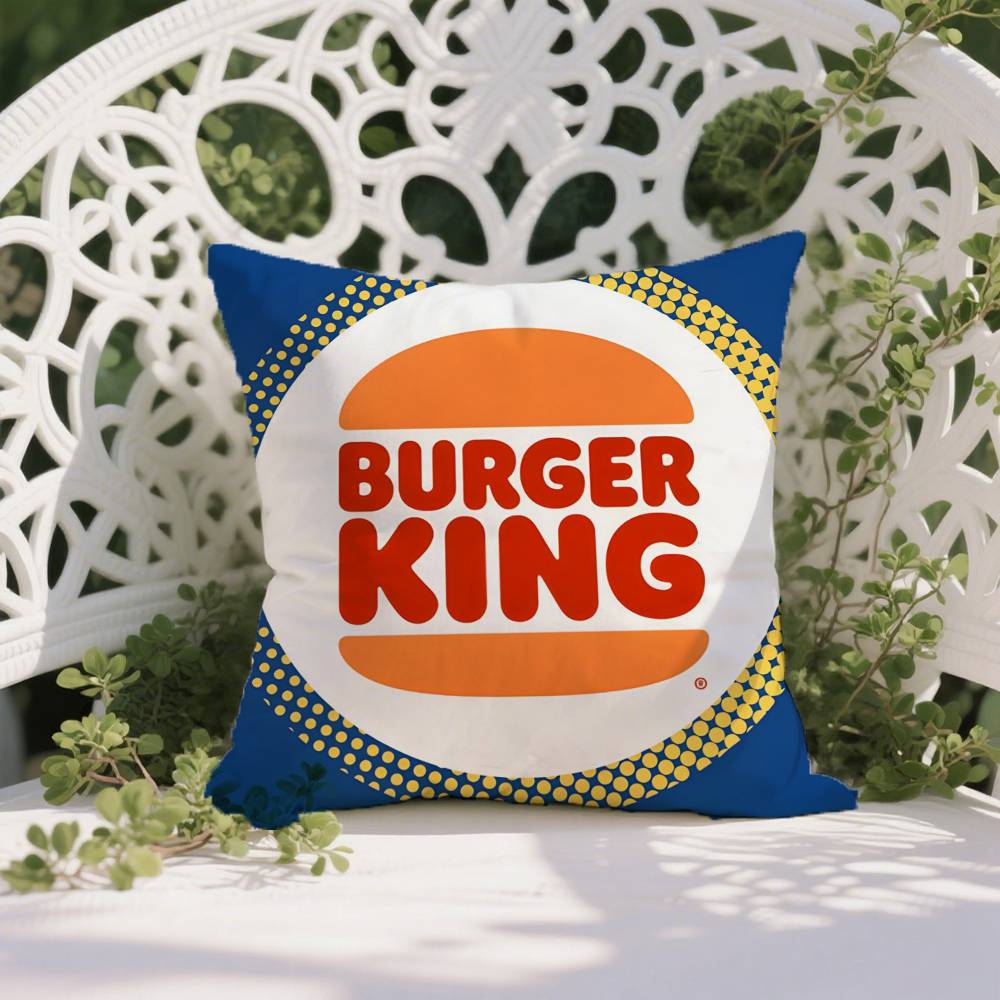 

Знаменитый Eat Food B-Burger Гамбургер Король-Из Хочу Подушка Наволочка Невидимая Молния Шелковистый Короткий Плюш Чехол на Подушку для Дивана 12x12Inch