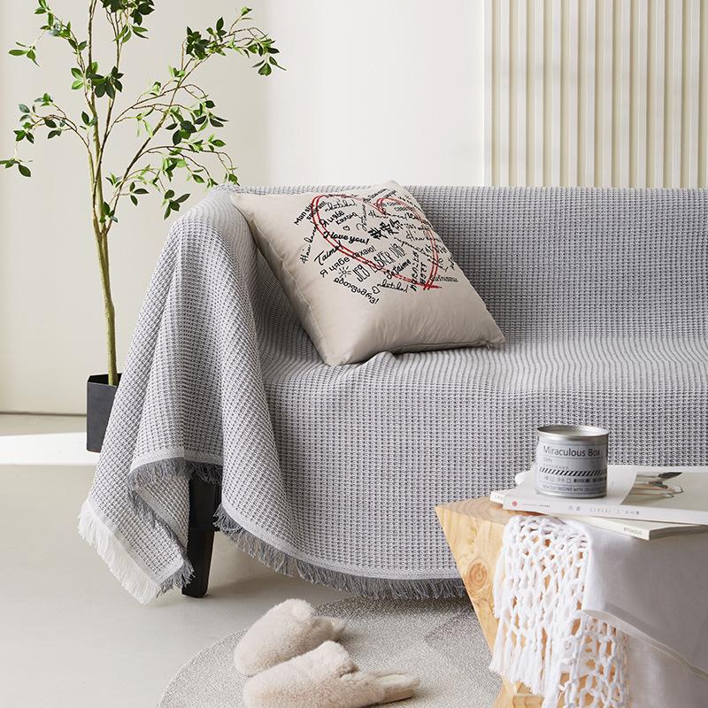 

Одноцветное вафельное полотенце для дивана. Чехол для дивана. Четыре сезона. Пылезащитный чехол, многоцветный. Опционально. 230*275cm