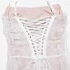 Abito lungo, 2 pezzi, corsetto, mantella, floreale, in morbida rete, sexy, abito da sera, scialle, coulisse, corsetto in pizzo