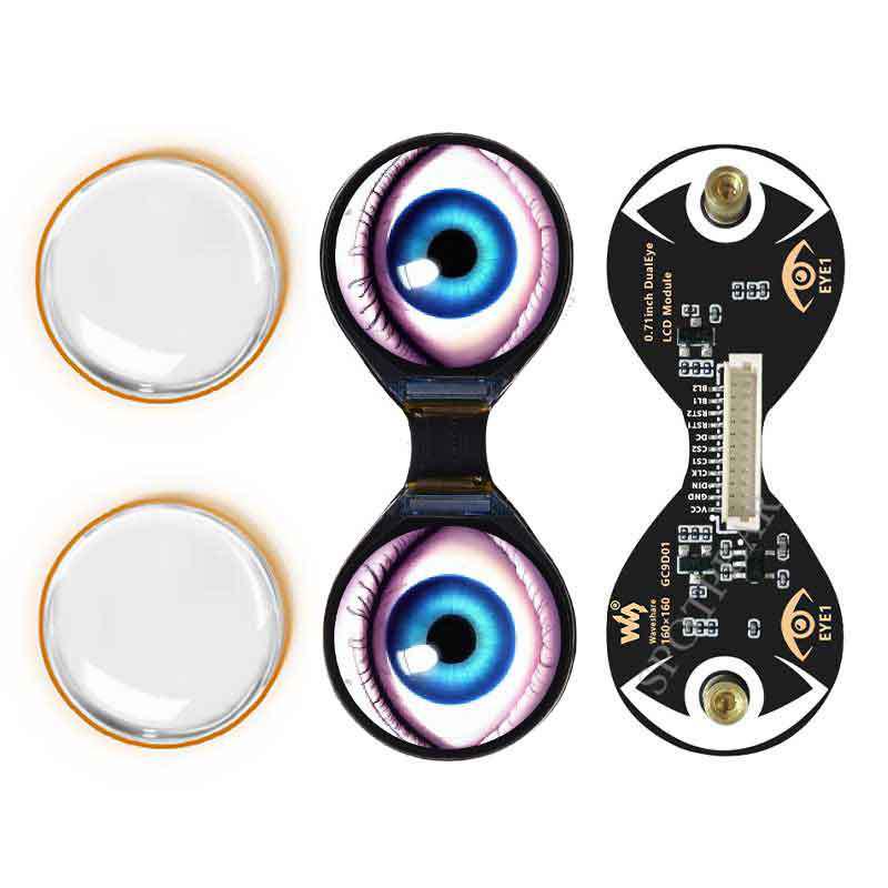 0.71" Round LCD Display for Arduino/Raspberry Pi/PICO/STM32 with Dual Electronic Eyes