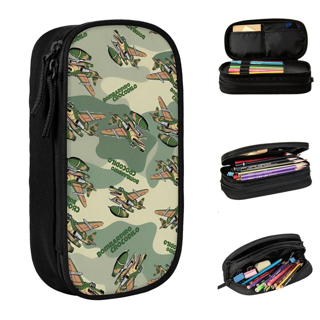 Italian Brainrot Pencil Cases Classic Pen Box Bags Kids Large Storage Students School Zipper Pencilcases