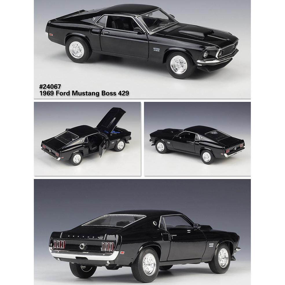 1/24 Scale Welly  1969 Ford Mustang Boss 429 Alloy Car Model Diecasts Metal Toy Vehicles Car Model High Simulation Collection Childrens Gifts