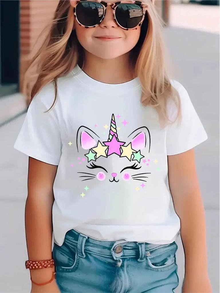 Pure Cotton Solid Color Children's Short-Sleeve T-Shirt for Girls and Boys
