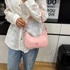 New Solid Color Simple Casual Aesthetic Lightweight Shoulder Armpit Bag Texture Hand Bag Women's Bag