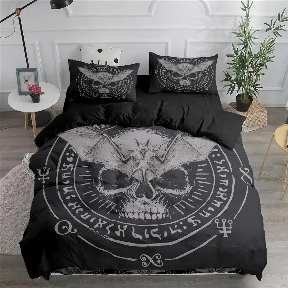 Halloween Flying Vampire Bedding Set Bats Duvet Cover Witchcraft Magic Polyester Comforter Cover Single Double King Bedclothes