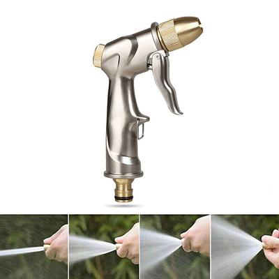 1Pcs Pistola de pulverização de água de alta pressão, toda revestida de metal, mangueira de jardim, gramado, modo ajustável, pulverização, irrigação de jardim, lavagem de carros