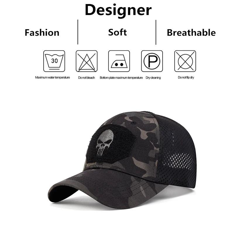 2026 NEW Skull Embroidered Top with Patch Breathable Baseball Caps Spring and Autumn Outdoor Adjustable Casual Hat Sunscreen Hat