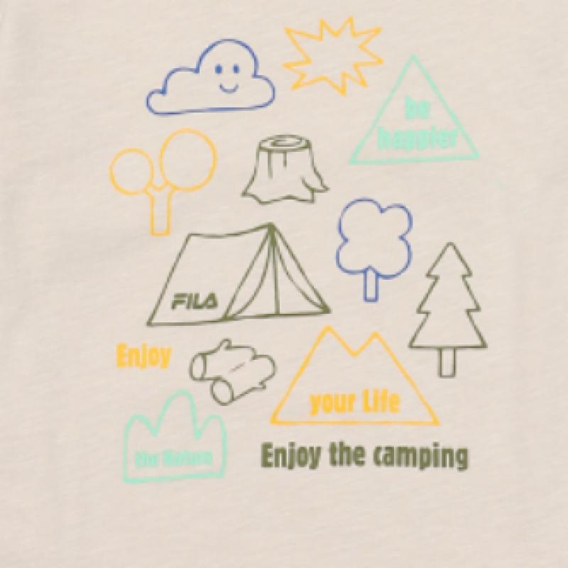 [fila Kids] Camping Graphic Emoji T shirT  Fk2rsf2204x Sad  q0zFk2rsf2204xSad