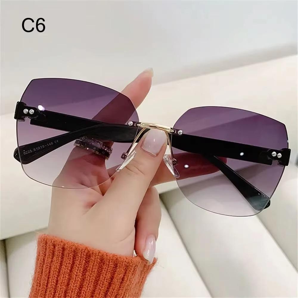 Vintage Randlose Sonnenbrille Verlauf Sonnenbrille Damen Shades Mode Brillenrahmen Sonnenbrillen Damen Brille