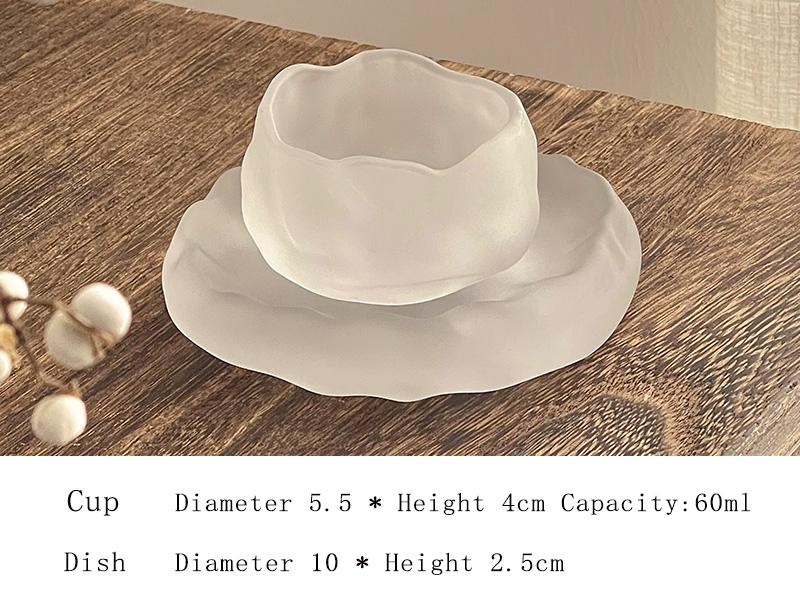 

Frosted Glass Sets Household New 60ml Transparent Easy Cleaning Sake Cups Japanese Popular High Aesthetic Tea Cup with Dish 60ml