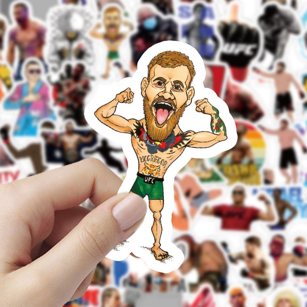 60 Wasserdichte Cartoon UFC Boxaufkleber für Handyhüllen, Gepäck, Helme und Notizbücher