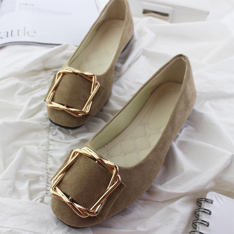 Women's Shoes Flat Shoes Square Toe Slip on Large Size Comfortable Casual Single Shoes Multicolor