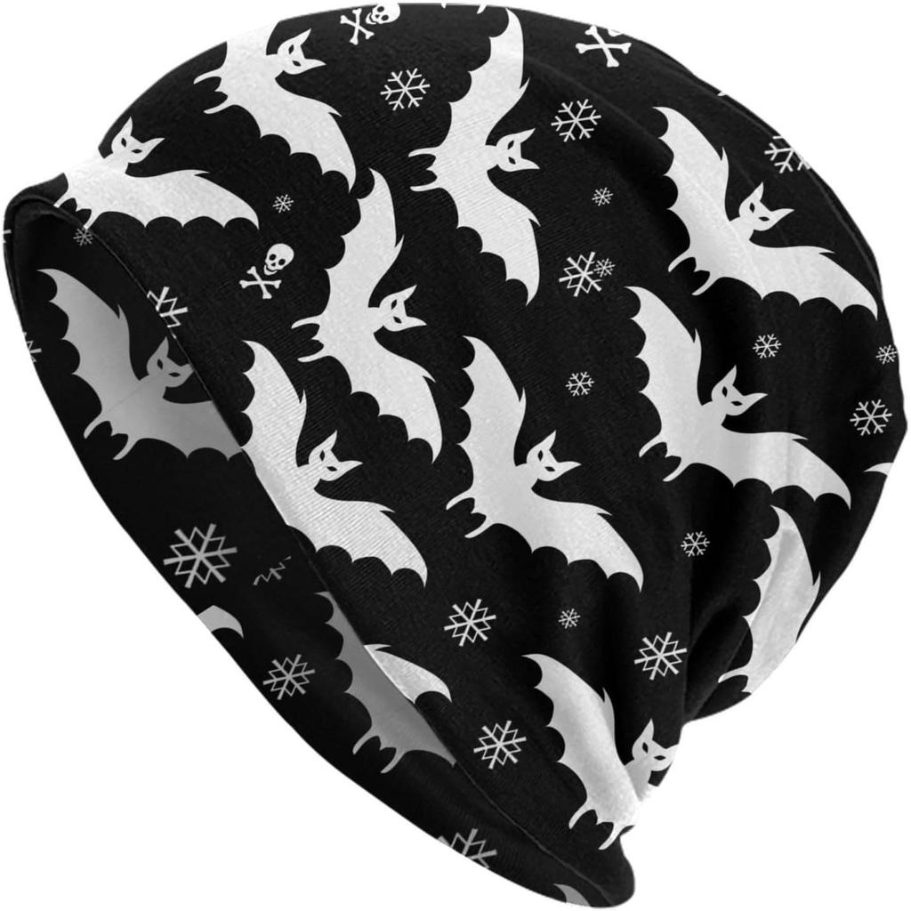 Halloween Skull Pumpkin Beanie Chemo Hat Cancer Headwear Knitted Hats Slouchy Cap for Adults Women Men Soft Warm Winter