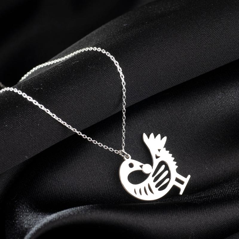 Africký přívěsek na krk pták Sankofa pro ženy Nerezová ocel Adinkra symbol Šperky Doplňky