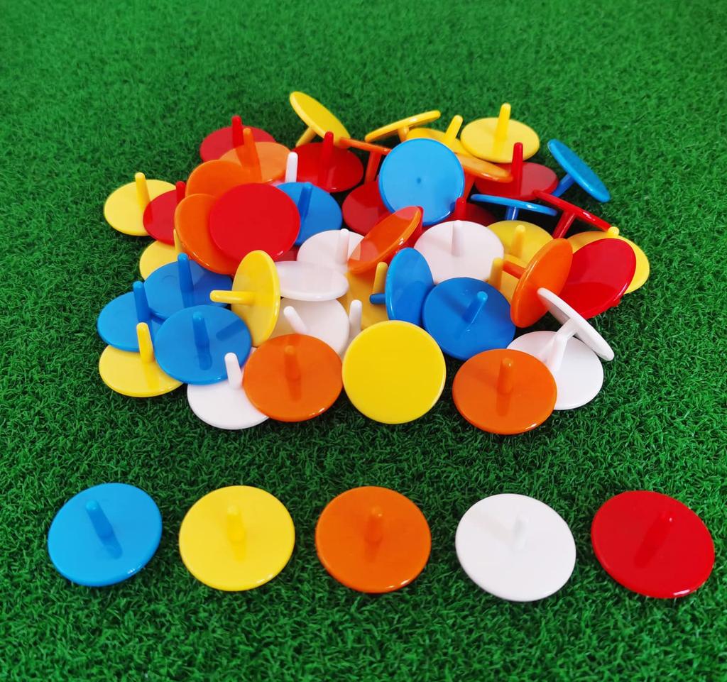 Adhere Golf Marker 50 Pieces Plastic Golf Ball Position Marker
